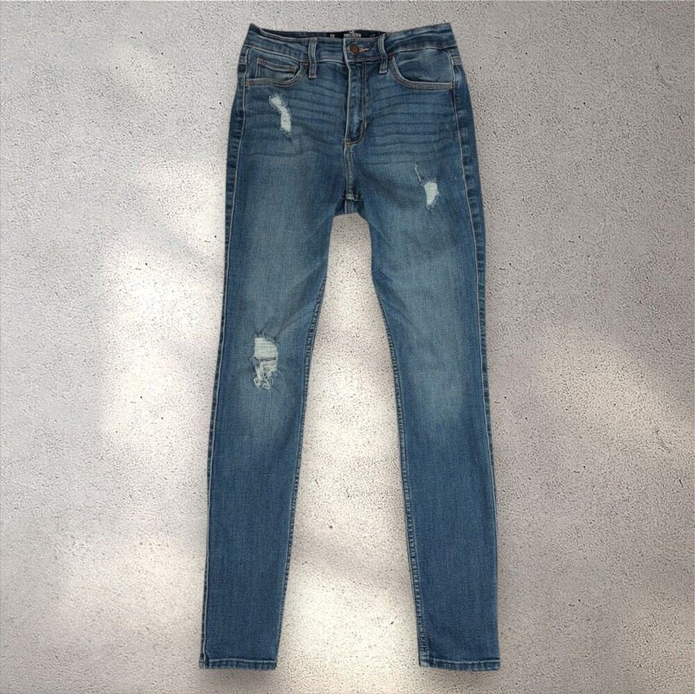 Hollister High Rise Super Skinny Jean Women's 5R 27x28 Distressed Streetwear